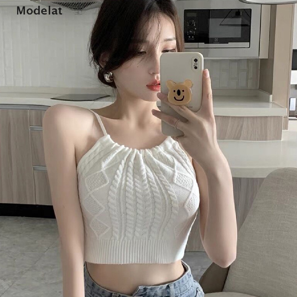 Áo Dệt Kim Hai Dây Hở Lưng Dáng Ôm Gợi Cảm Thời Trang Mùa Hè Dành Cho Bạn Nữ