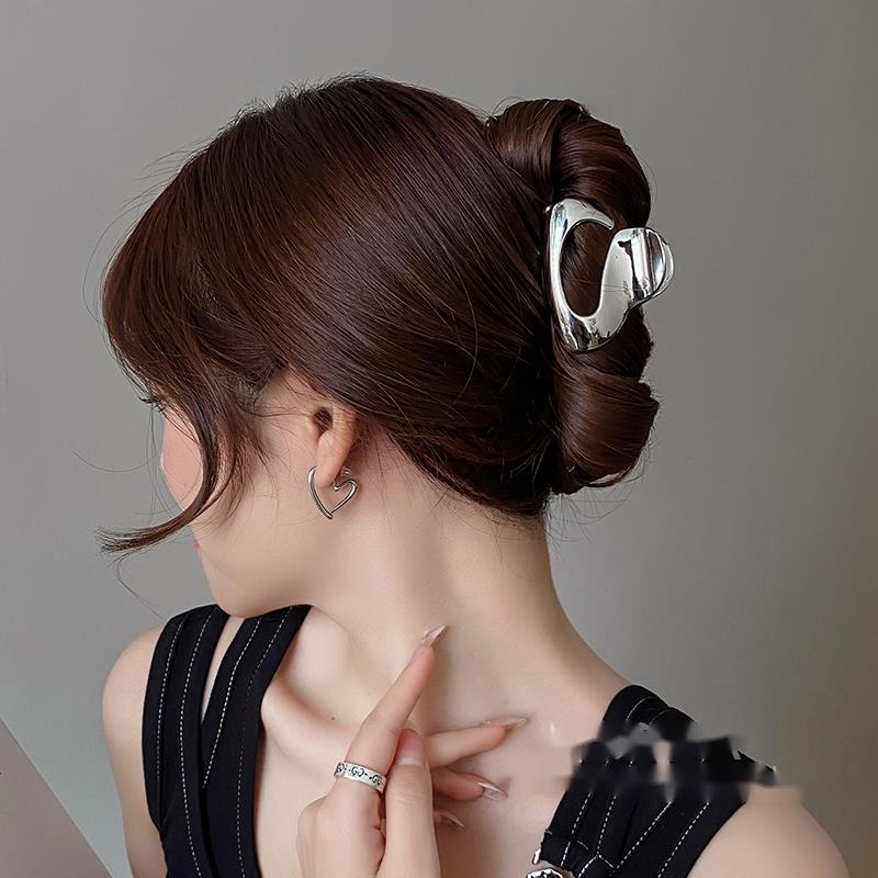 Kẹp Tóc Hình Cá Mập Bằng Kim Loại Phong Cách Hàn Quốc Đơn Giản Dành Cho Nữ