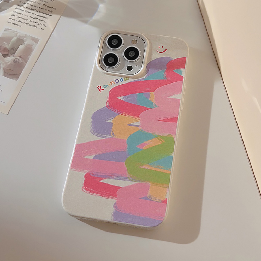 Ốp Điện Thoại TPU Mềm Chống Trầy Hình Graffiti Cầu Vồng Cho IPhone 14 13 12 11 Pro Max X XR 8 7 Plus SE