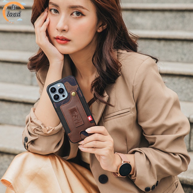 Ốp Điện Thoại Dạng Ví Có Ngăn Đựng Thẻ Và Dây Đeo Cổ Tay Cho Iphone13 Pro / Iphone14