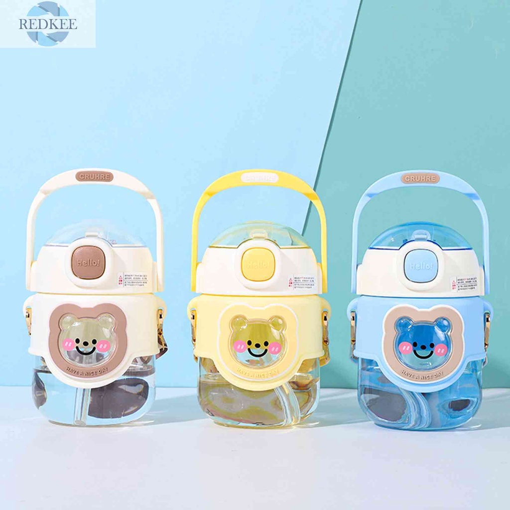 Bình Nước Thể Thao 820ml Họa Tiết Gấu Hoạt Hình Màu Sắc Ngẫu Nhiên