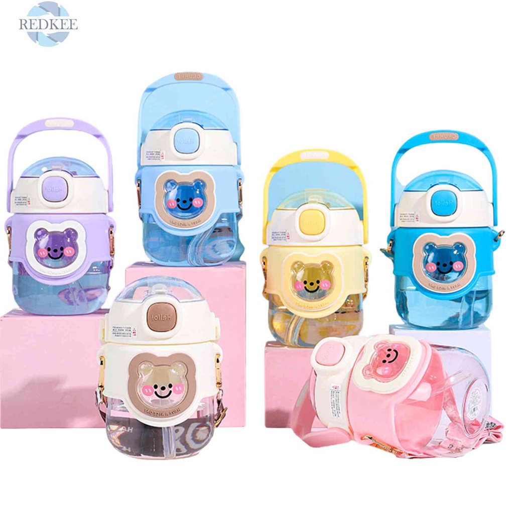 Bình Nước Thể Thao 820ml Họa Tiết Gấu Hoạt Hình Màu Sắc Ngẫu Nhiên