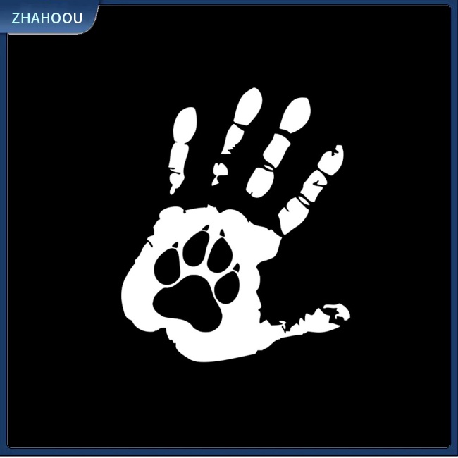 ☃Nhà Cửa☃ 1 Cặp Nhãn Dán Trang Trí Xe Hơi D-1805 Họa Tiết Dấu Tay Chú Chó Dễ Thương