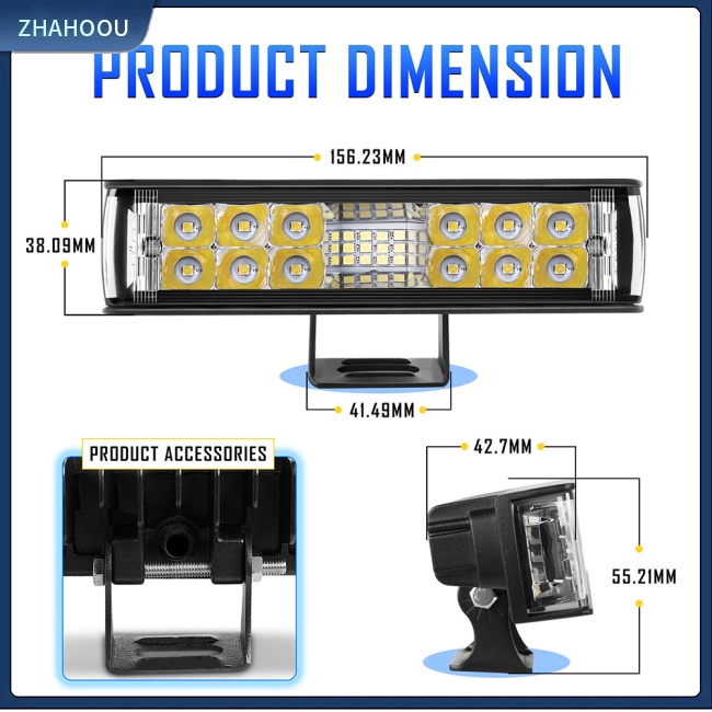 ☃Nhà Cửa☃ Set 2 Đèn Pha Led 7-inch 6000k-6500k Ip68 Chống Thấm Nước Dành Cho Ô Tô Địa Hình