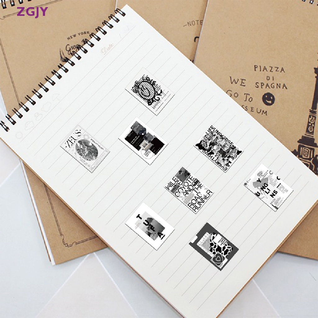 Bộ 60 Miếng Dán Họa Tiết Graffiti Trắng Đen Vui Nhộn Chống Thấm Nước Dùng Trang Trí Laptop / Vali / Ván Trượt / Guitar Mới