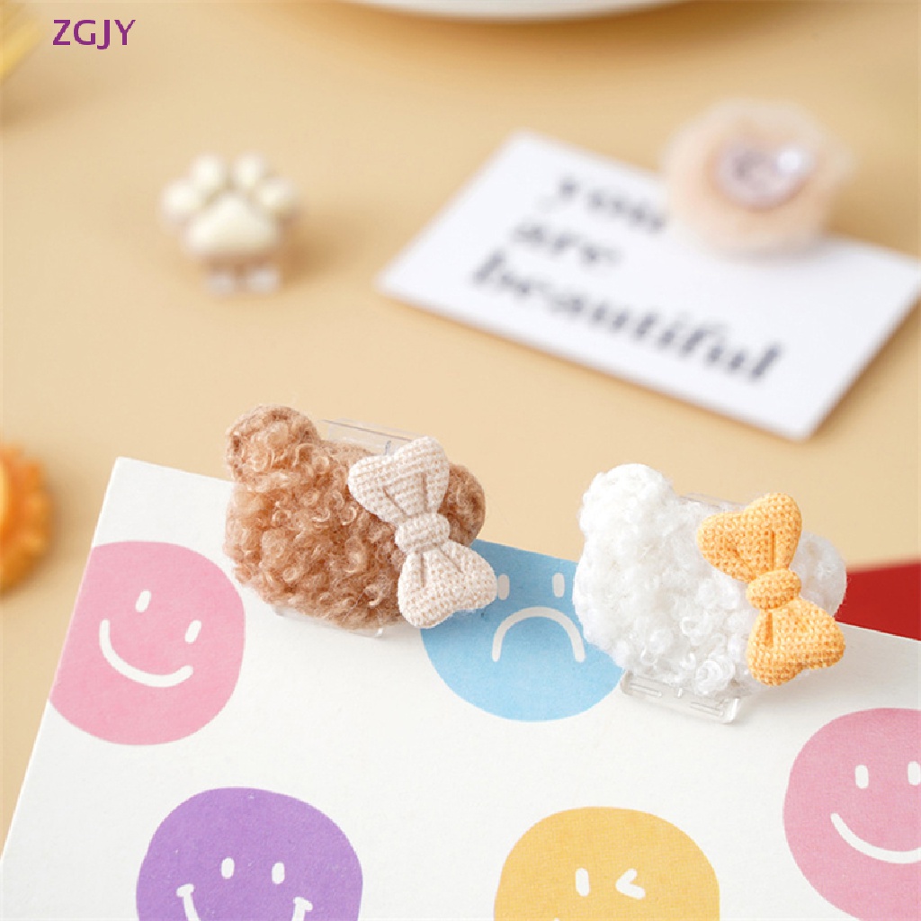 Set 4 Kẹp Sách Bằng Acrylic Hình Gấu / Thỏ Dễ Thương Trang Trí Sổ Tay / Để Bàn Cho Học Sinh Mới