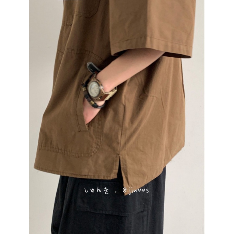 Áo Sơ Mi Ngắn Tay Phong Cách Retro Thời Trang Mùa Hè Cho Nam Nữ