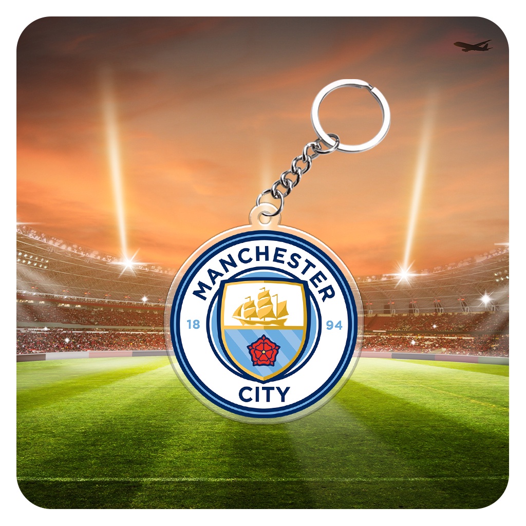 Móc khóa mica logo đội bóng Manchester City cho bạn bè