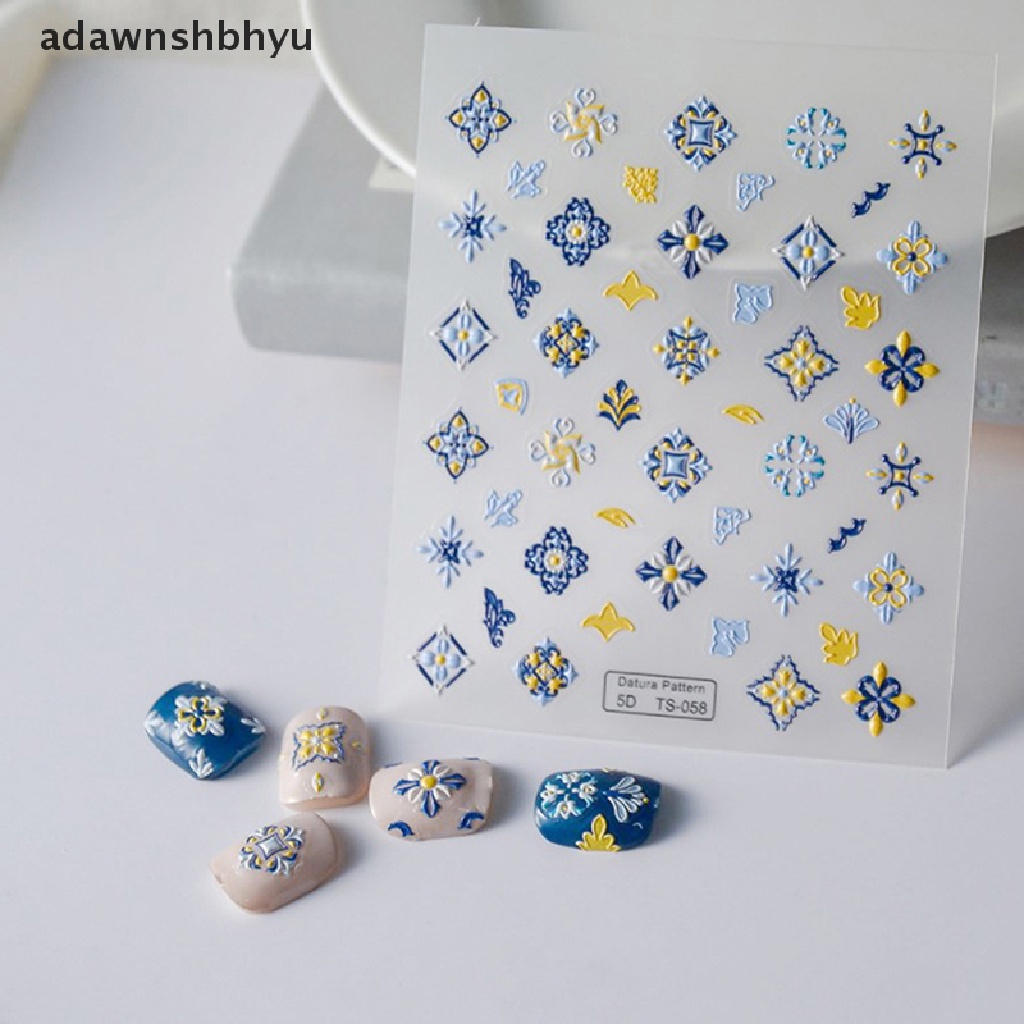 1 Tờ Miếng Dán Trang Trí Móng Tay Họa Tiết Hoa Phong Cách Bohemia