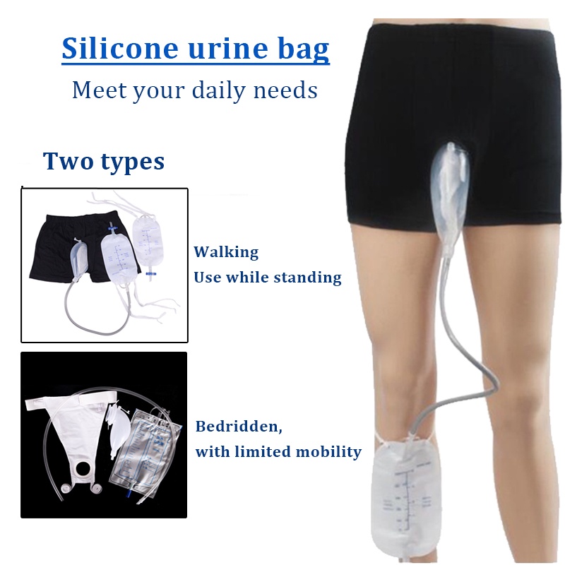 Túi Silicone Đựng Nước Tiểu Tái Sử Dụng Được Chống Rò Rỉ 500Ml