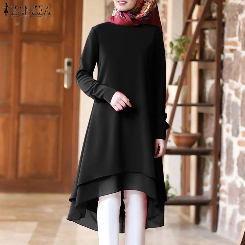 Zanzea Áo Thun Dài Tay Phong Cách Đường Phố Hồi Giáo Cho Nữ