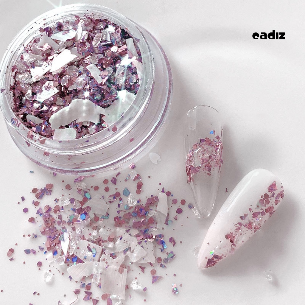 1 Hộp Kim Tuyến Vỏ Sò Lấp Lánh Trang Trí Móng Tay Nghệ Thuật DIY Không Phai Màu Phong Cách Nhật Bản