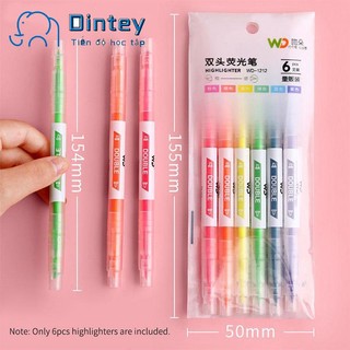 ✍mujicici✍Set bút dạ quang 6 màu lựa chọn