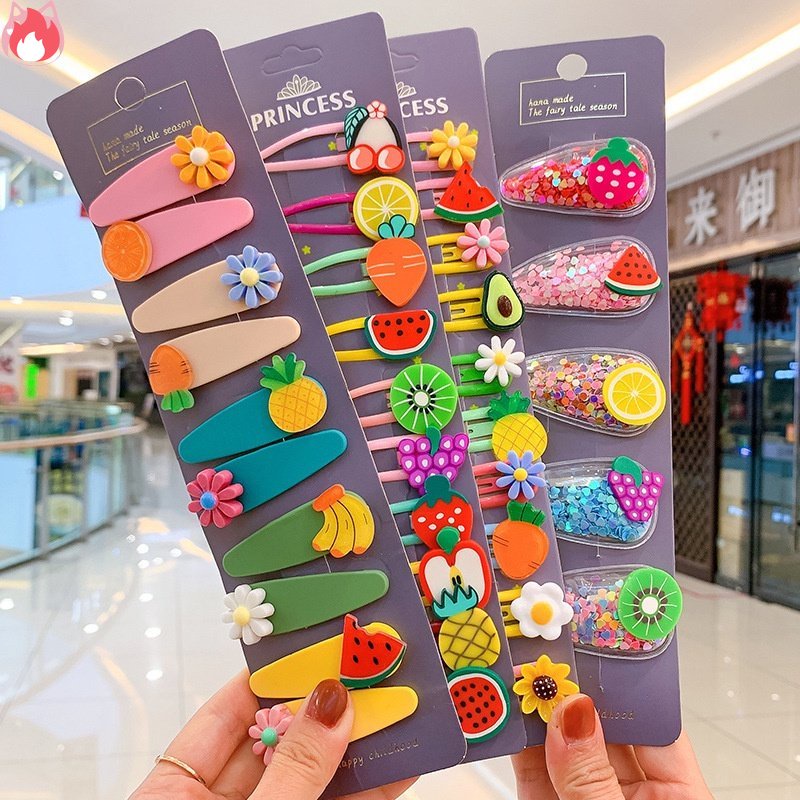 Kẹp Tóc Hình Hoa / Trái Cây Hoạt Hình Dễ Thương Cho Bé Gái