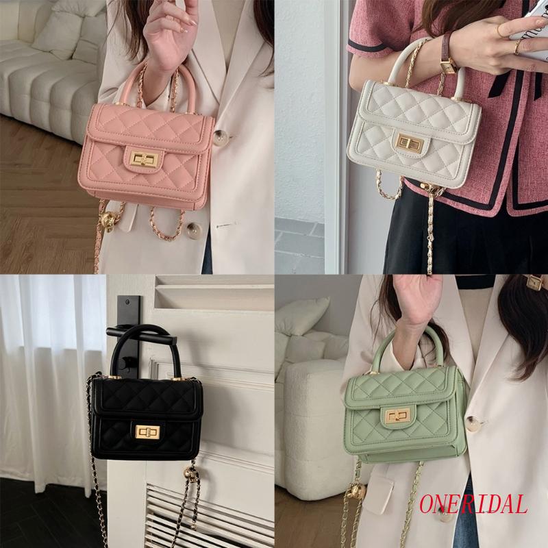 Túi Da PU Đeo Chéo Họa Tiết Lưới Thời Trang Dành Cho Nữ