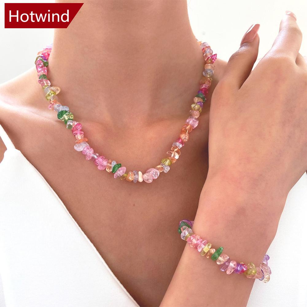 Vòng Tay / Vòng cổ Mặt Đá Pha Lê Nhiều Màu Thời Trang Cho Nữ B8P6