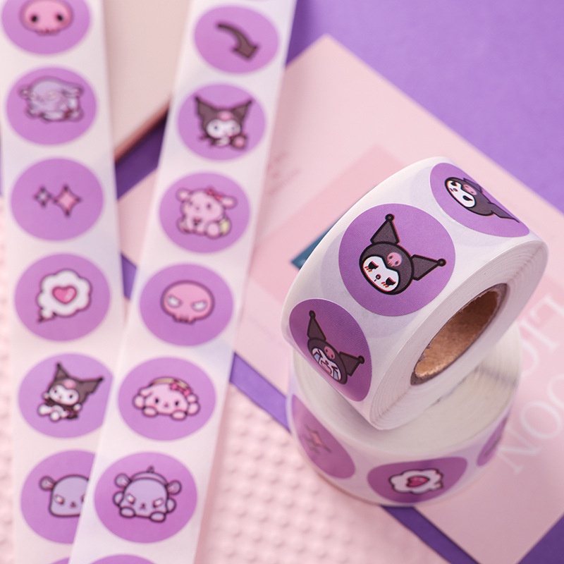 Cuộn 500 Hình Dán Tự Dính Họa Tiết Sanrio Dễ Thương
