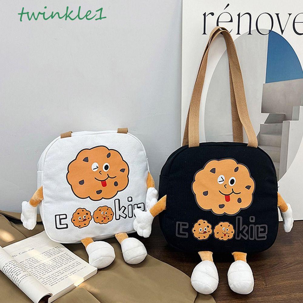 Túi Xách Canvas Cỡ Lớn In Hình Búp Bê Hoạt Hình Phong Cách Vintage