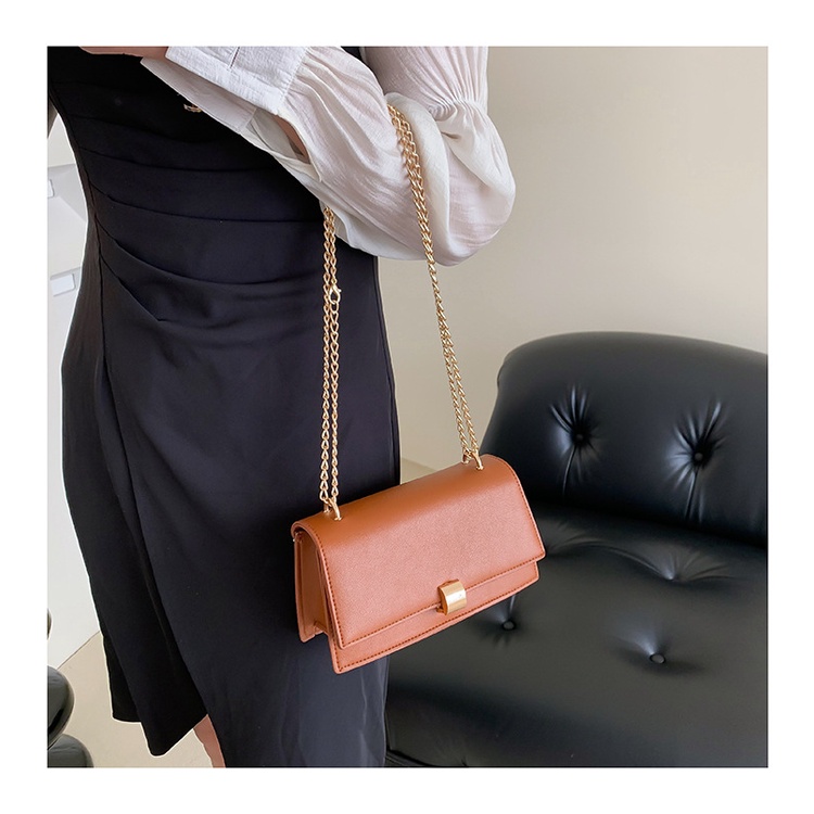 Túi Đeo JASMIN NOIR Chéo Da PU Nắp Gập Phối Dây Đeo Sợi Xích Phong Cách Cổ Điển Thời Trang Cho Nữ