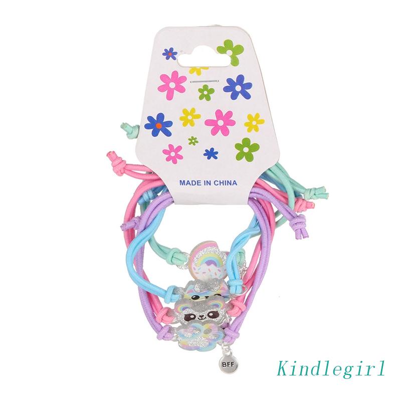 Set 4 Vòng Tay Dây Bện Nhiều Màu Dễ Thương Có Thể Điều Chỉnh Cho Bé