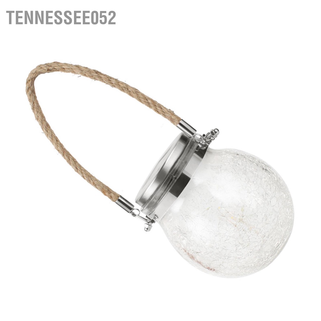 Tennessee052 Treo Đèn Năng Lượng Mặt Trời Dày Crackle Kính Phong Cách Chống Thấm Nước Cảm Biến Smar Lồng Cho Sân Vườn Con Đường