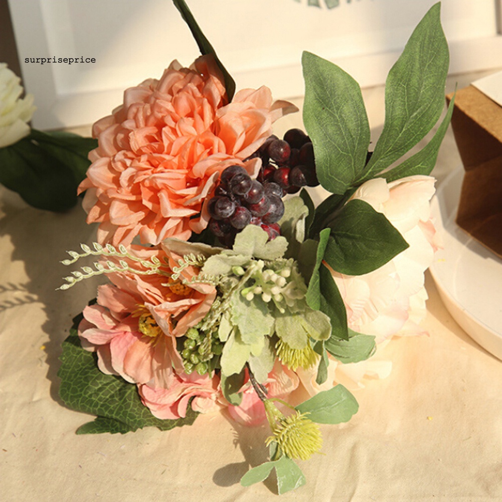 1 Bó Hoa Dahlia Nhân Tạo Dùng Cho Trang Trí Tiệc Cưới, Sân Khấu