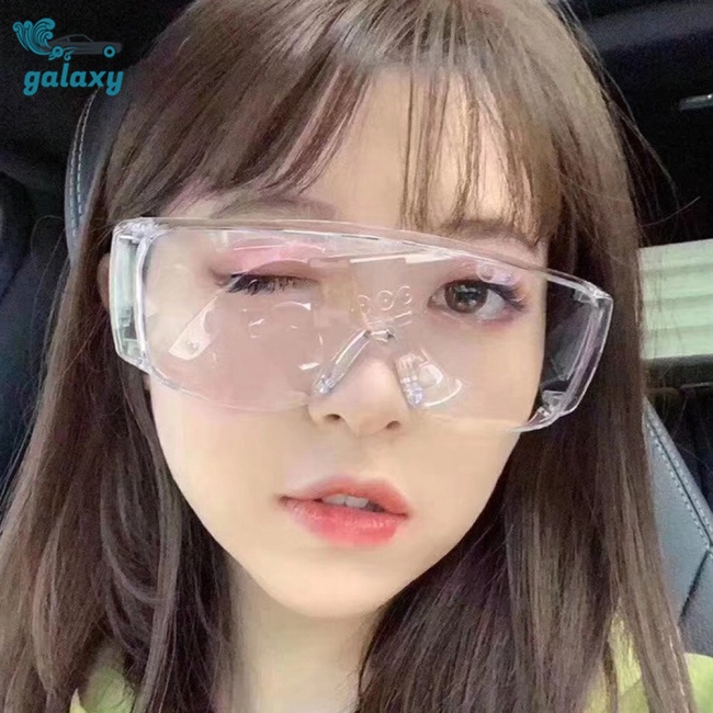 Galaxy Kính Mát Gọng Lớn Trong Suốt Chống Gió / Bụi Bẩn Độ Nét Cao Thời Trang Cho Nam Và Nữ