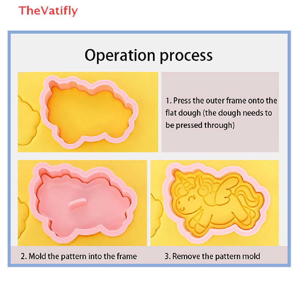 [Thevalifly] Set 8 Khuôn Nhựa Cắt Bánh Quy Hình Ngựa Hoạt Hình Dành Cho Nhà Bếp
