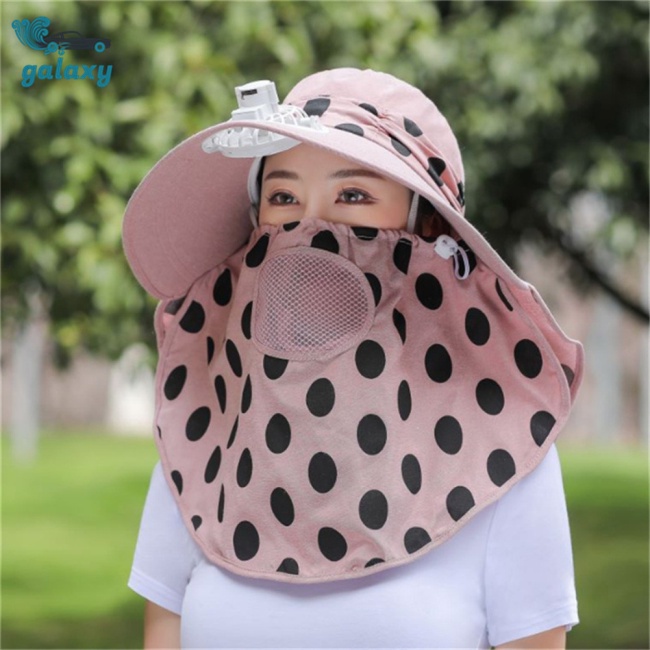 Galaxy Mũ Chống Nắng Kèm Quạt Bảo Vệ Cổ Chống Tia Uv Có Thể Sạc Lại