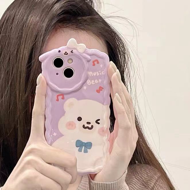 ✅Ốp Điện Thoại Mềm In Hình Gấu Dễ Thương Cho iPhone1311promax 12Inxr14