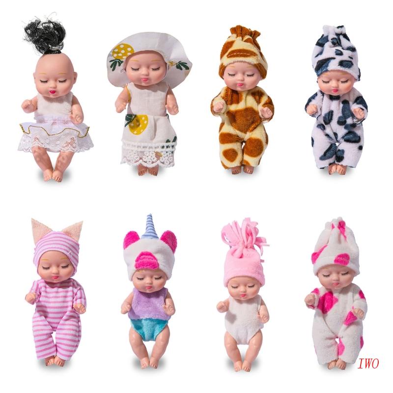 Búp Bê Em Bé Đang Ngủ Kích Thước 4 Inch Kèm Quần Áo Đáng Yêu