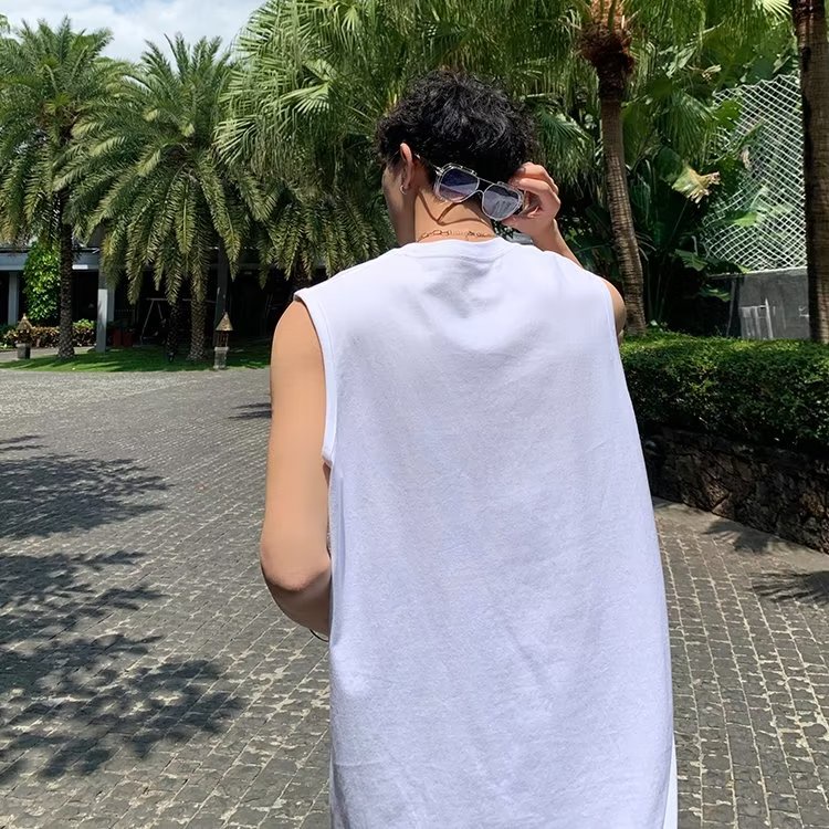Áo Thun Thể Thao Sát Nách Dáng Rộng Màu Sắc Đơn Giản Trẻ Trung Cho Nam Giớ