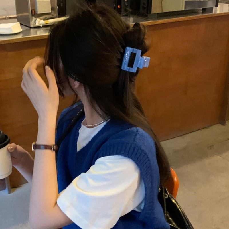 Kẹp Tóc Acetate Hình Vuông Thiết Kế Ngọt Ngào Dễ Thương Cho Nữ