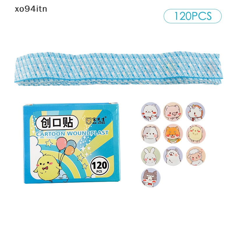 Tn Set 120 Miếng Dán Vết Thương Họa Tiết Hoạt Hình Chống Thấm Nước Thoáng Khí
