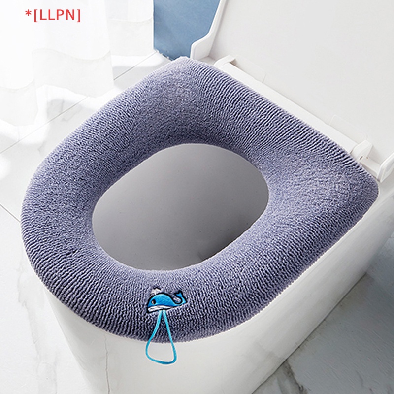 Vỏ Bọc Bệ Ngồi Toilet Hình Chữ O Màu Trơn Giữ Ấm Mùa Đông