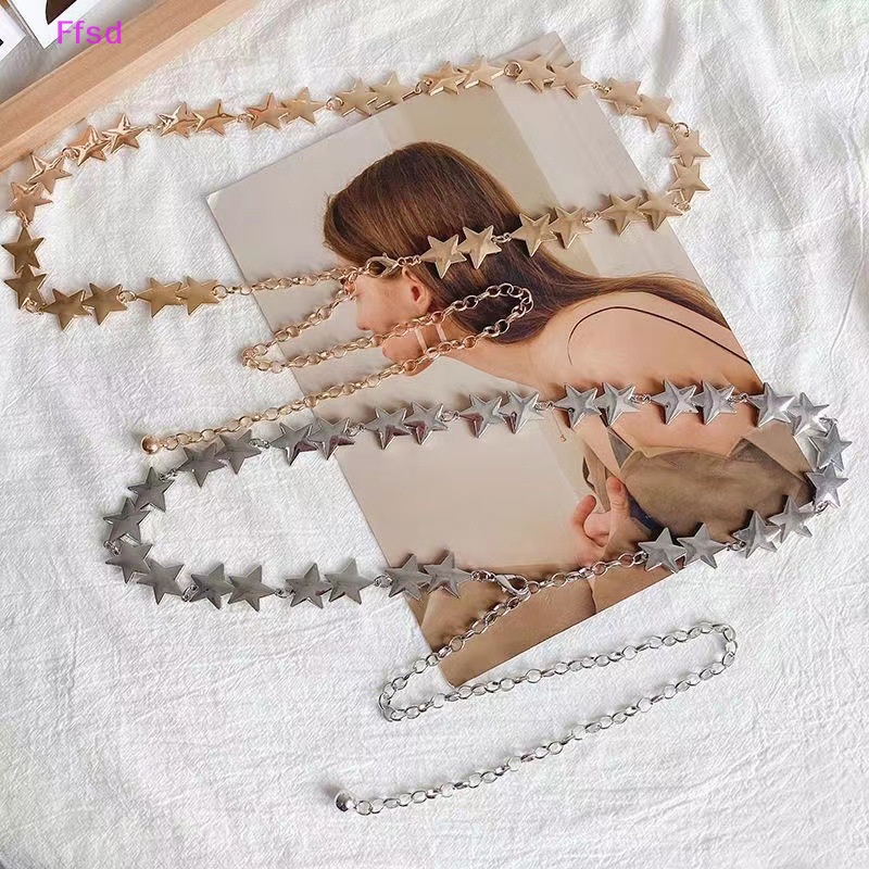 {Ffsd} Thắt Lưng Chuỗi Xích Bằng Hợp Kim Hình Ngôi Sao Năm Cánh Trang Trí Thời Thượng Với Váy Ngắn * Bán Chạy