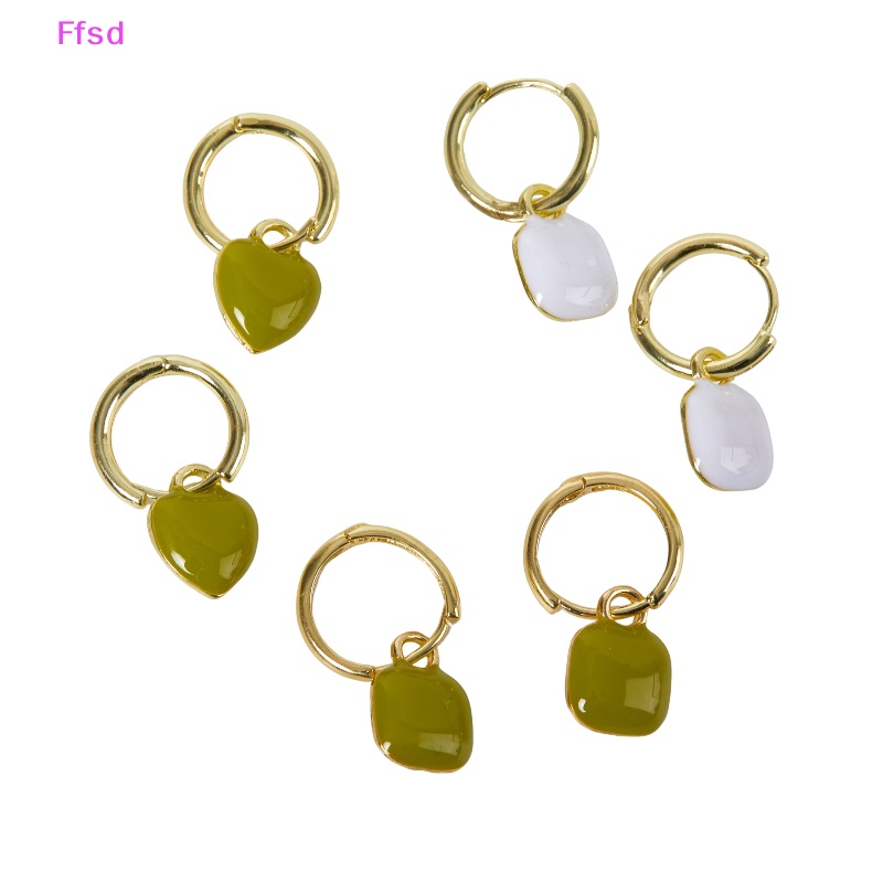 1 Đôi Bông Tai Hình Vuông / Trái Tim Phong Cách Pháp Cổ Điển Thanh Lịch Cho Nữ