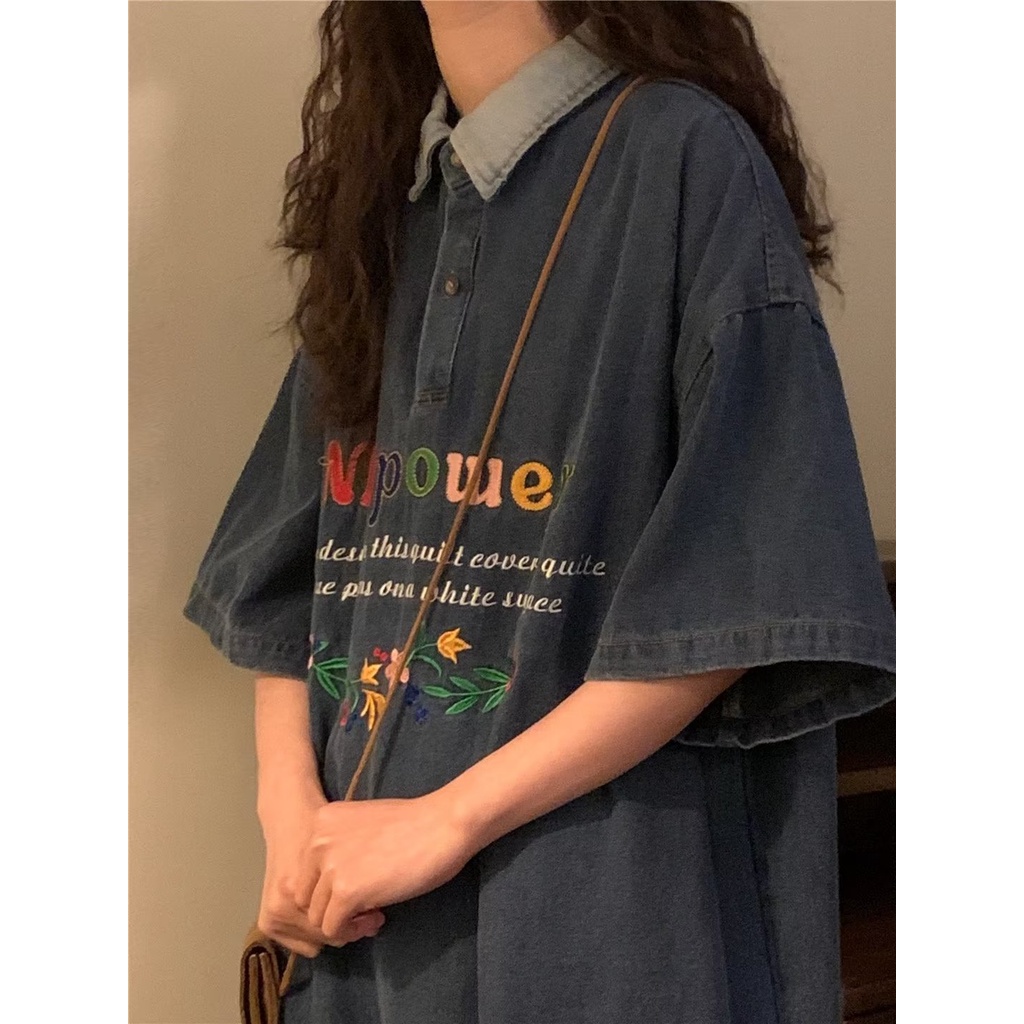 Áo polo Tay Ngắn Màu Trơn Thêu Họa Tiết Thời Trang Mùa Hè 2023 Cho Nam