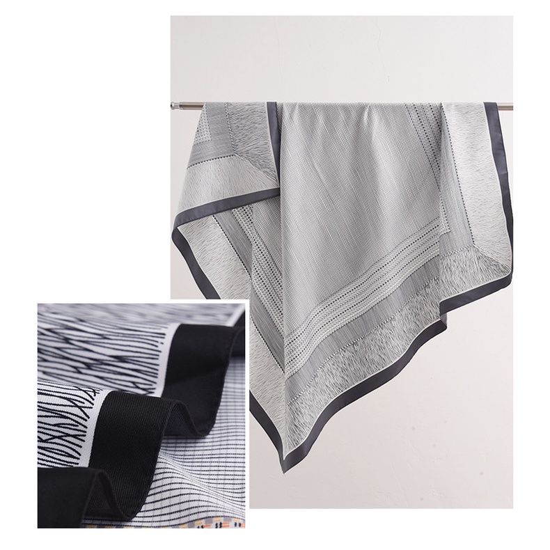 Khăn Choàng Lụa Màu Trơn Dáng Vuông 90 * 90CM Phong Cách Hàn Quốc Đơn Giản Thời Trang Cho Nữ