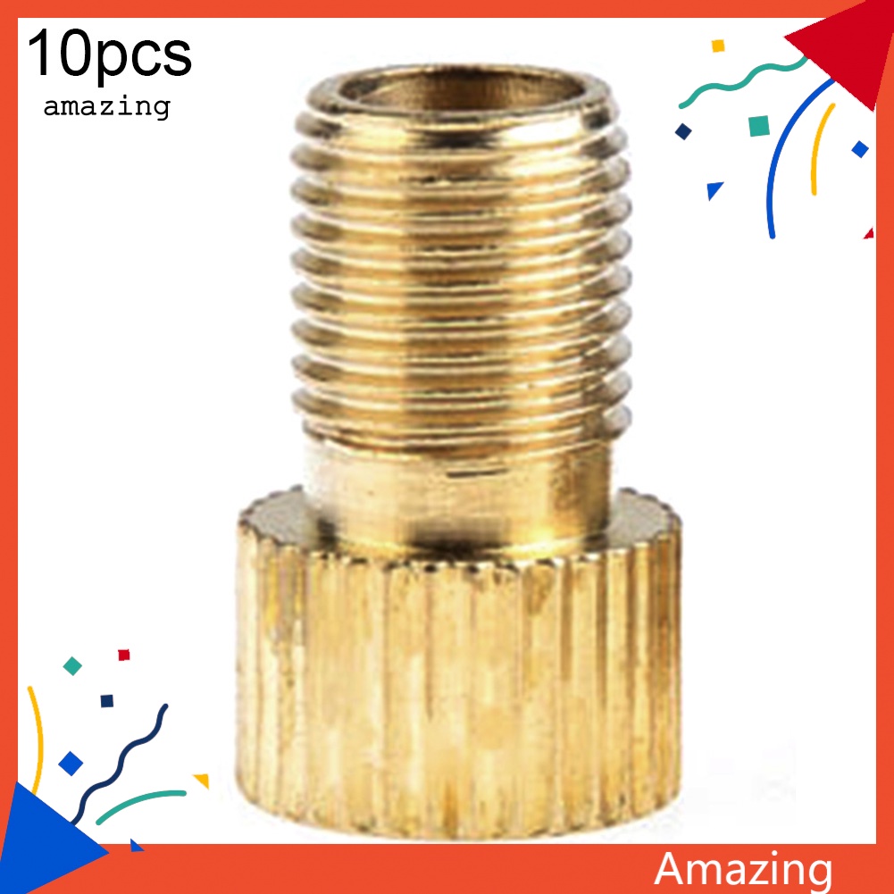 Bộ 10 Đầu Nối Chuyển Đổi Van Presta Sang Schraders Bằng Đồng Thau Cho Xe Đạp