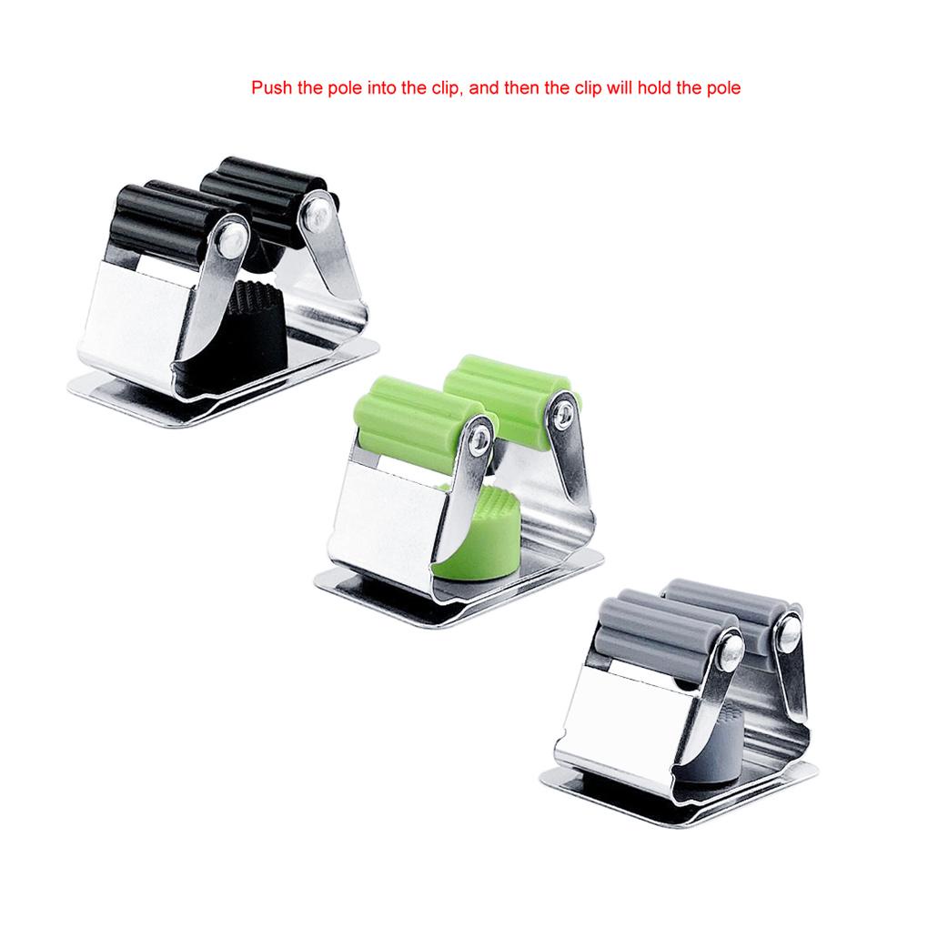 Set 3 Kẹp Cố Định Cần Câu Cá Bằng Thép Không Gỉ Gắn Tường Chống Trượt Cho Nhà Bếp / Văn Phòng