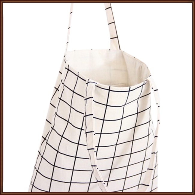 Túi Xách Vải Cotton Lanh Thân Thiện Với Môi Trường Họa Tiết Kẻ Sọc Thời Trang Cho Nữ