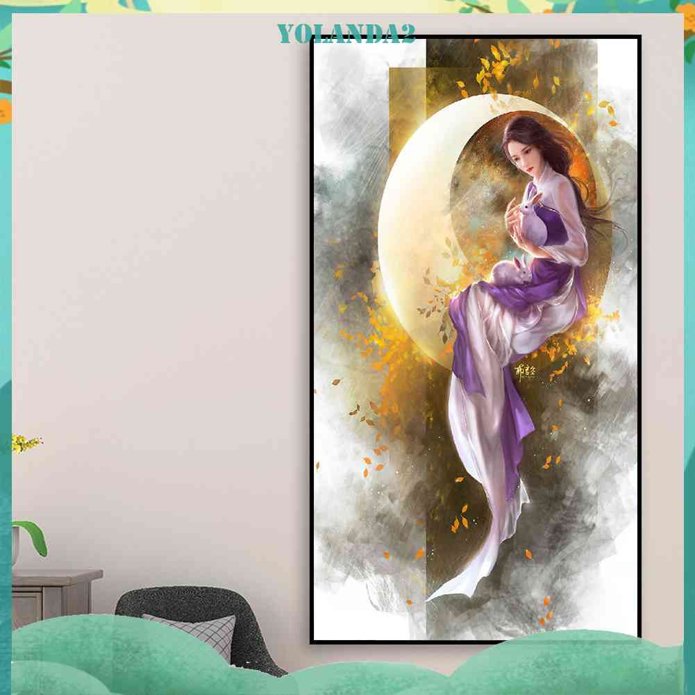 Bộ Tranh Đính Đá 5D Họa Tiết Mặt Trăng Độc Đáo DIY Dùng Trang Trí Nhà Cửa