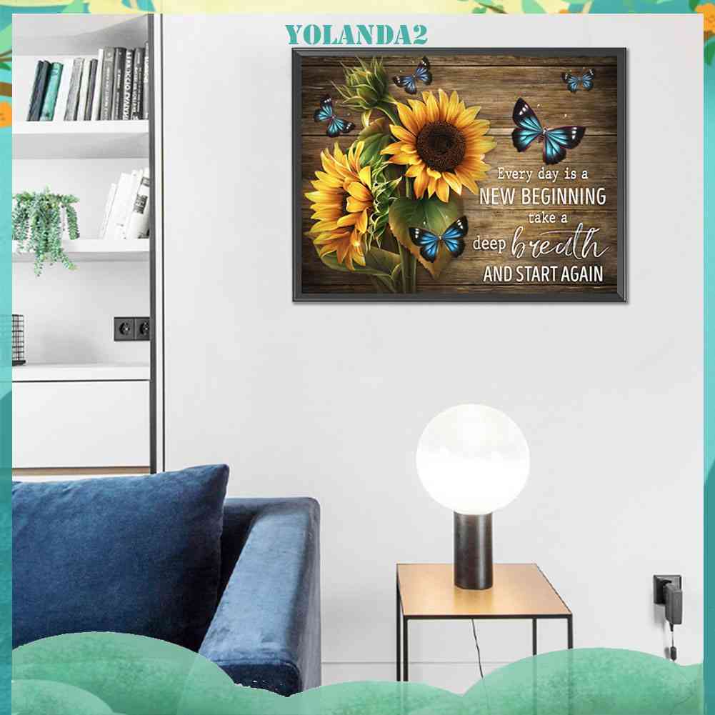 Bộ Tranh Đính Đá 5D Tự Làm Toàn Diện Hình Hoa Cúc Và Chữ Cái