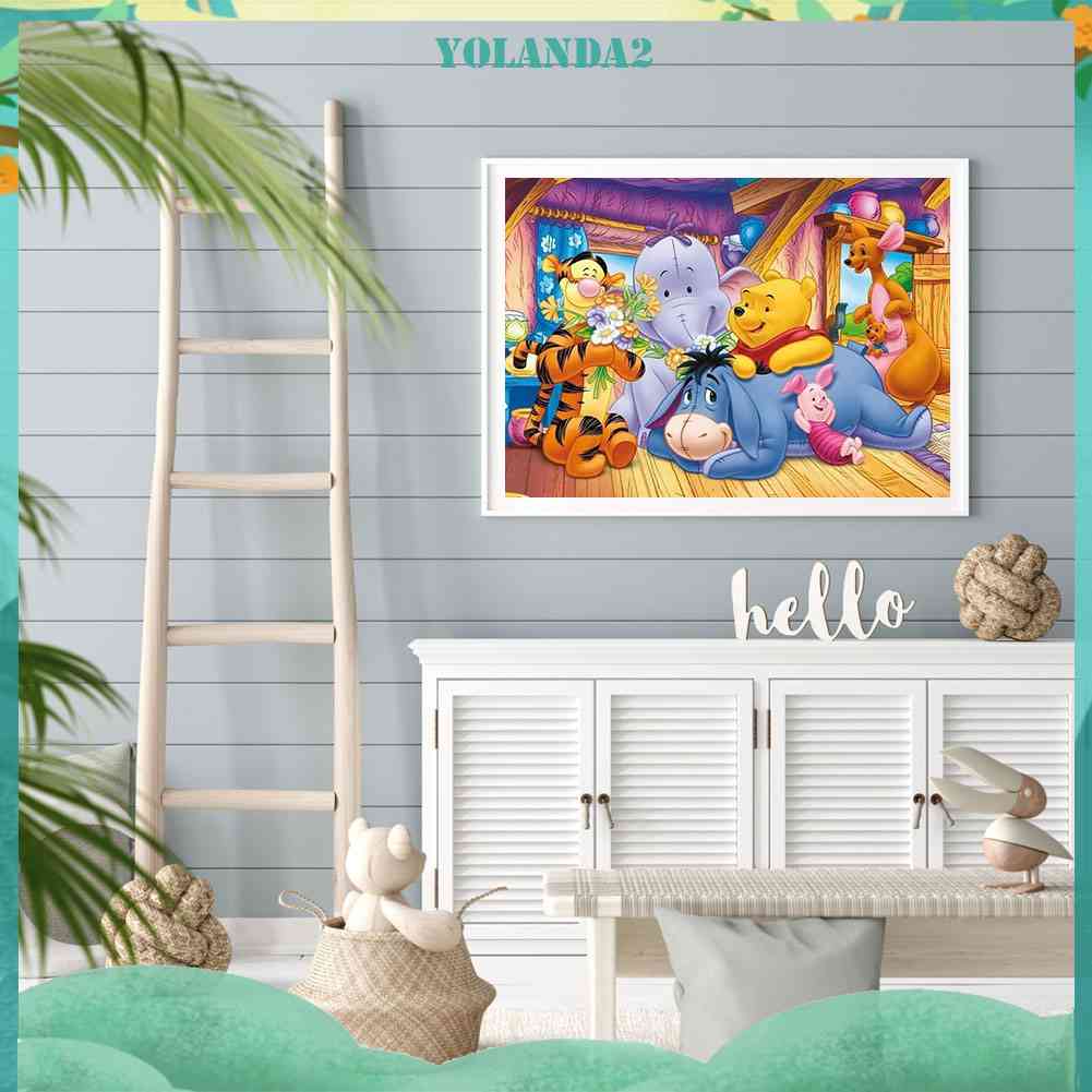 Tranh Đính Đá Kim Cương Toàn Bộ 5D DIY Hình Gấu Pooh