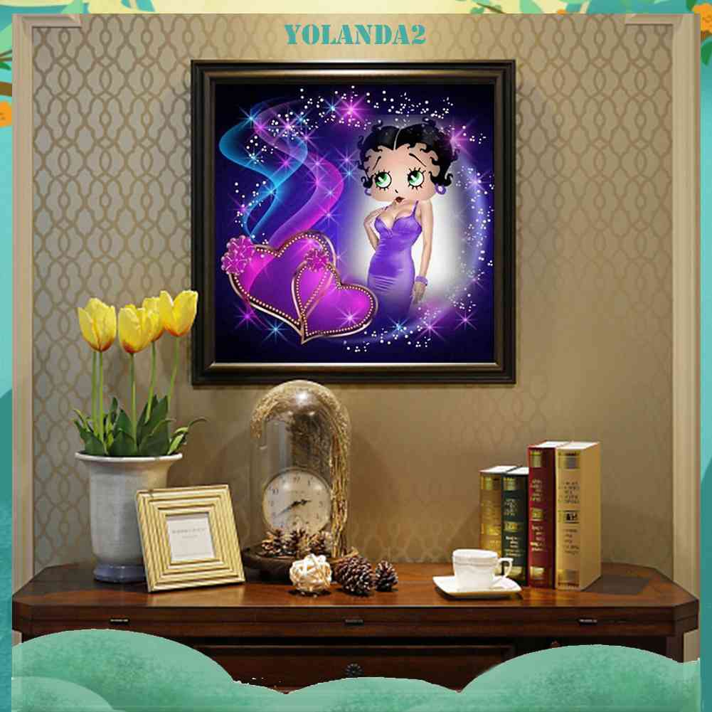 Tranh Đính Đá Kim Cương Toàn Bộ 5D DIY Hình Búp Bê Betty