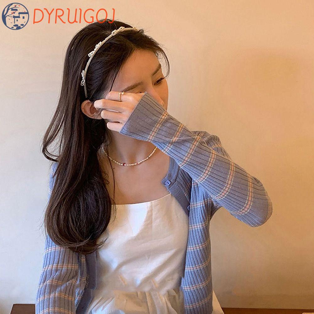 Băng Đô Nơ Hoa Mỏng Không Trơn Đính Hạt Cho Nữ Rửa Mặt