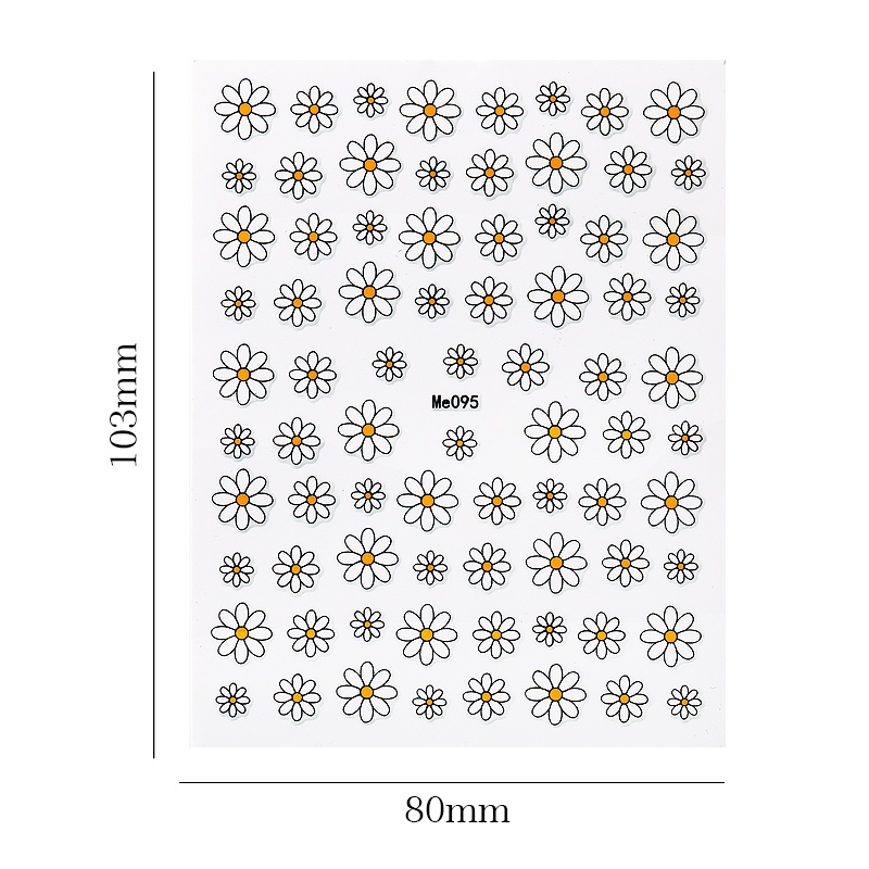 UR SUGAR Miếng Dán Trang Trí Móng Tay 3D Hình Hoa Trái Cây Lấp Lánh DIY