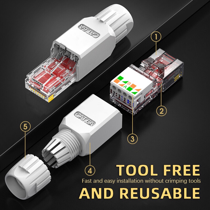 1 Phích Cắm Kết Nối Mạng Internet 23AWG Sang 26AWG RJ45 CAT6A CAT6 CAT5E