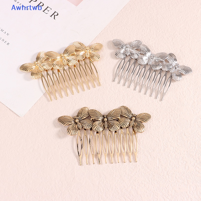 Trâm Cài Tóc Kim Loại Hình Bướm Phong Cách Vintage Thanh Lịch Cho Nữ Mới